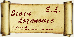 Stoin Lozanović vizit kartica